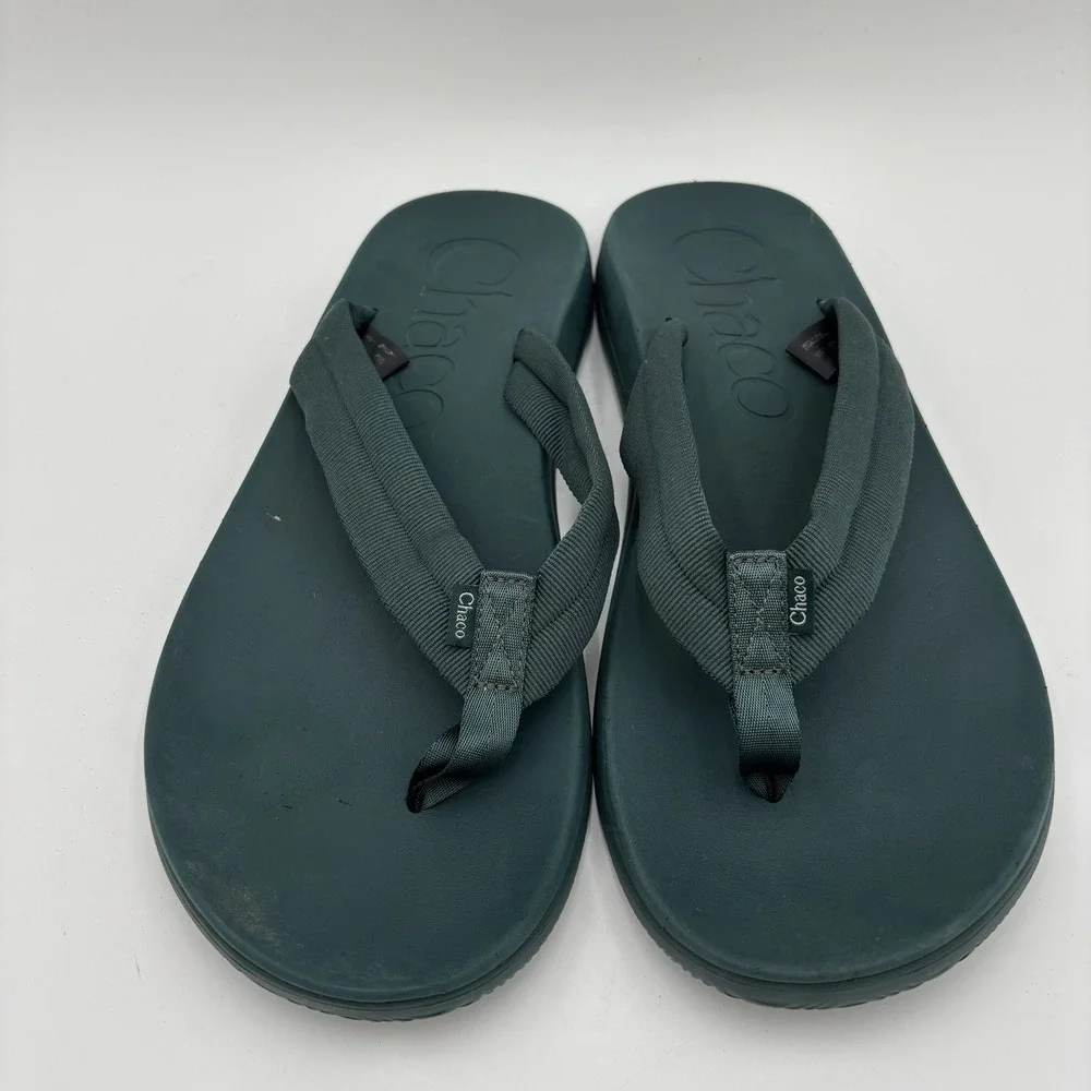 Chaco Chillos Flip Flop Thong Sandal Mens Size 13 Blue Green